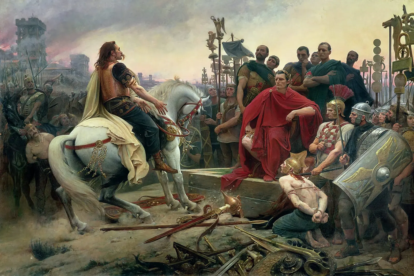 Vercingétorix jette ses armes aux pieds de César, par Lionel Royer