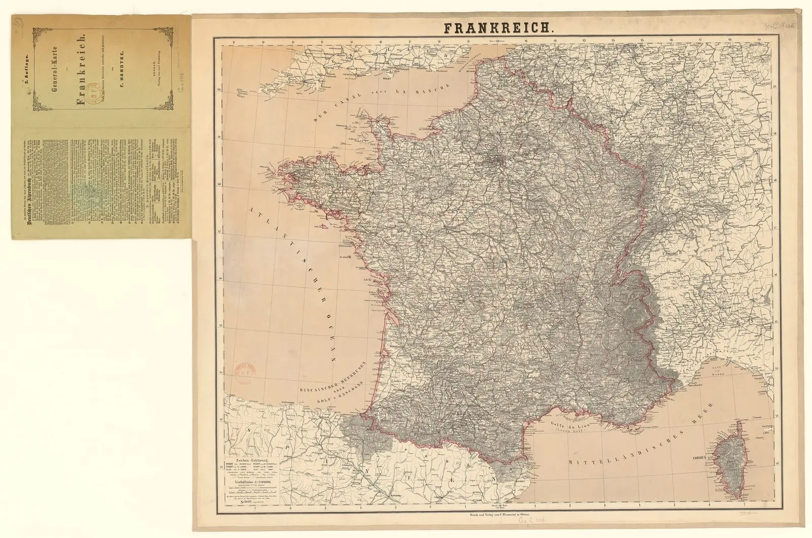 Carte générale de la France, par Friedrich H. Handtke