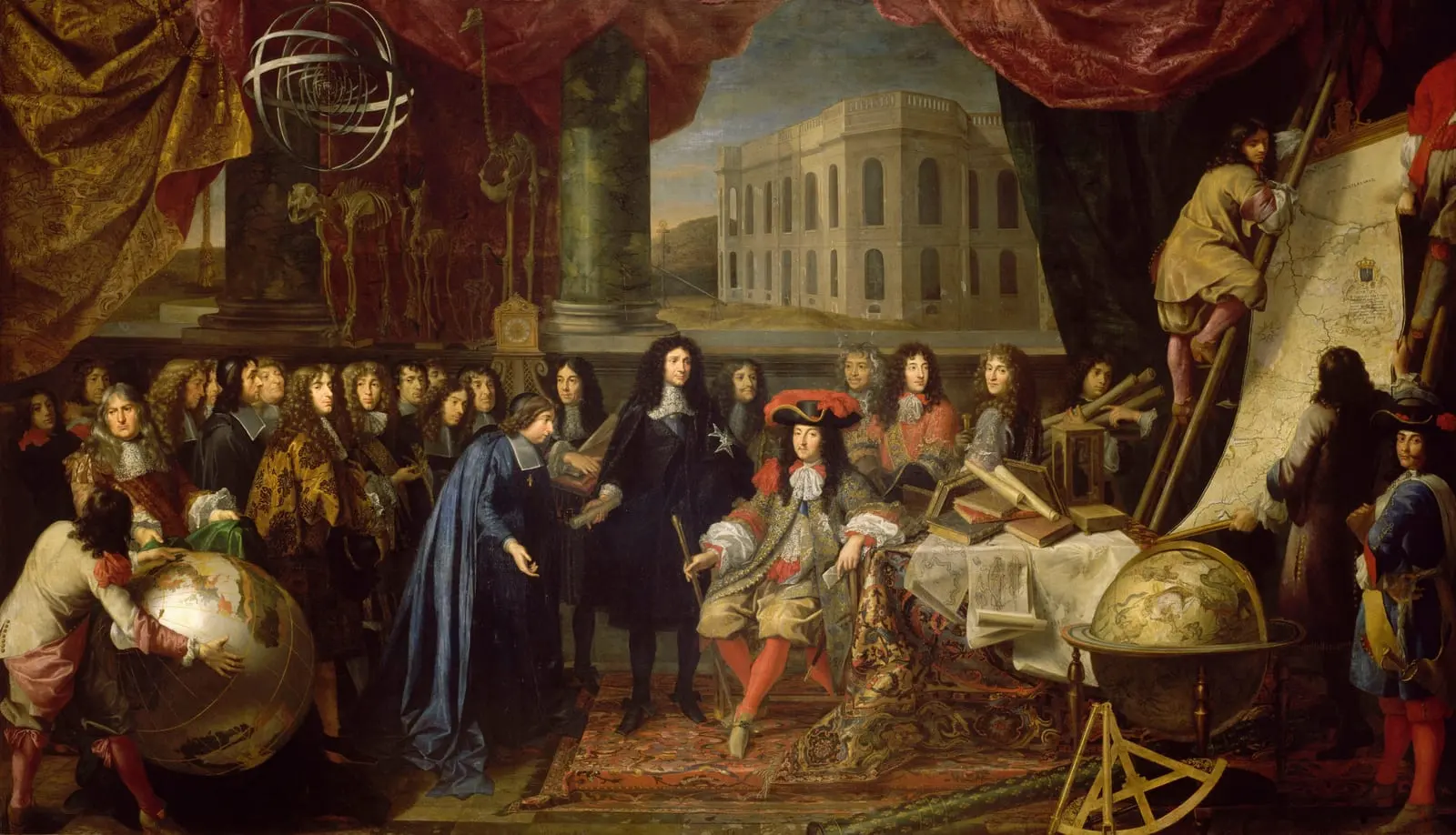 Colbert présente à Louis XIV les membres de l’Académie royale des sciences, 1667, par Henri Testelin, d’après Charles Le Brun
