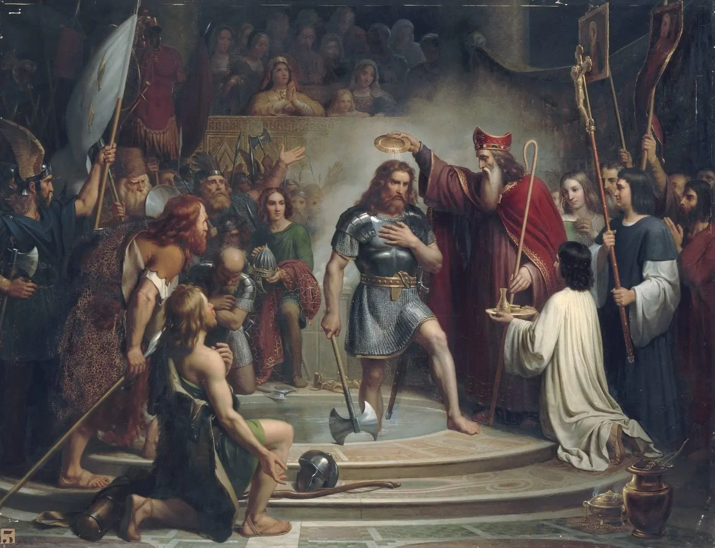 Baptême de Clovis à Reims, 25 décembre 496, par François-Louis Dejuinne