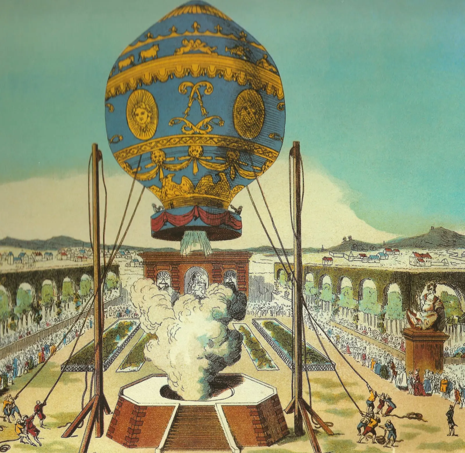 Le vol des frères Montgolfier, par Claude Louis Desrais