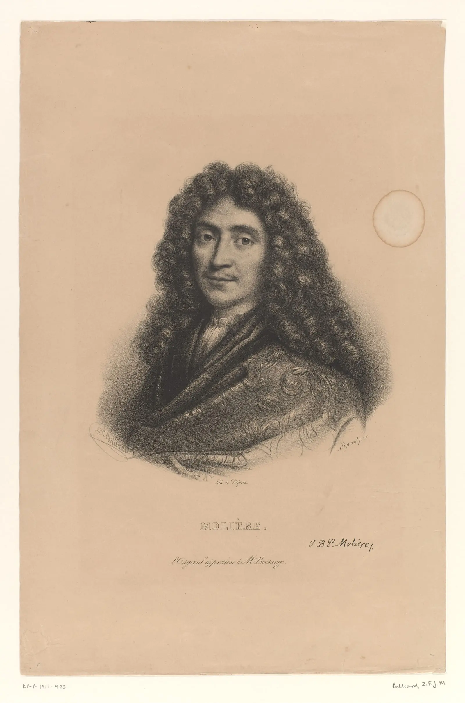 Portrait de Molière, par Rijksmuseum